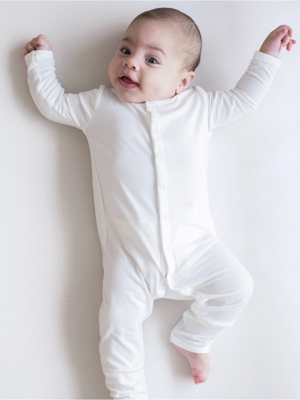 Kyte BABY White Snap-Front Footie One-Piece